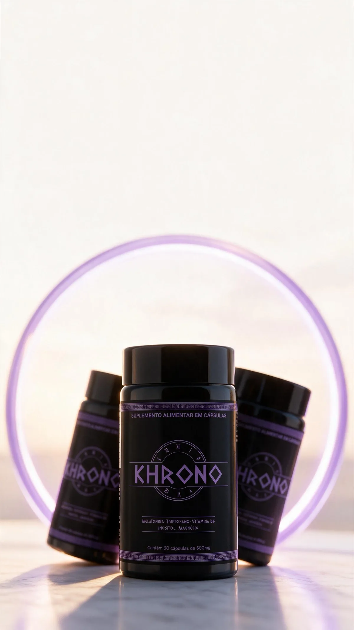Kit com três frascos do KHRONO, suplemento alimentar em cápsulas